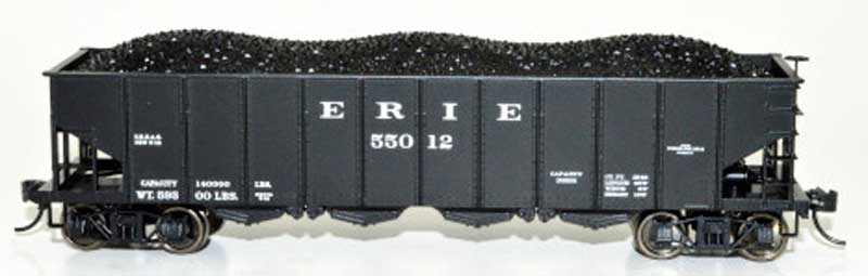 Bowser 43004 HO Scale 4 Bay Clamshell Door Hopper Erie 55012