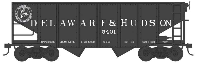 Bowser 43076 HO Scale 55 Ton Fishbelly Hopper Delaware & Hudson D&H 5401