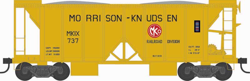 Bowser 43117 HO Scale 70 Ton Ballast Hopper with Side Chutes Morrison Knudsen MKIX 737