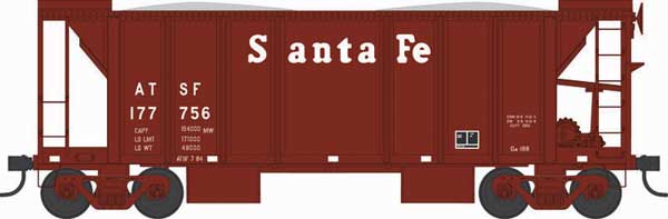 Bowser 43140 HO Scale 70 Ton Ballast Hopper with Side Chutes Santa Fe ATSF 177778
