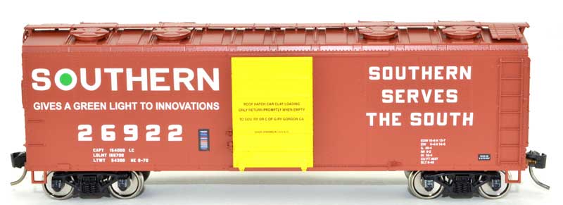 Bowser 43175 HO Scale 40' Boxcar with Hatches Southern 26922