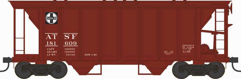 Bowser 43238 HO Scale H34 Covered Hopper Santa Fe ATSF 181609