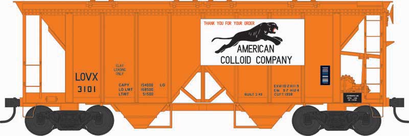 Bowser 43242 HO Scale H34 Covered Hopper American Colloid LOVX 3103