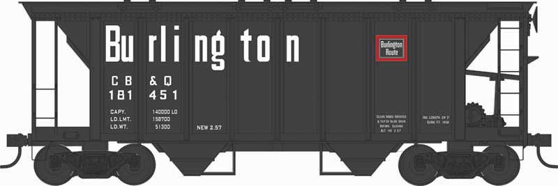 Bowser 43247 HO Scale H34 Covered Hopper Burlington CB&Q 181451