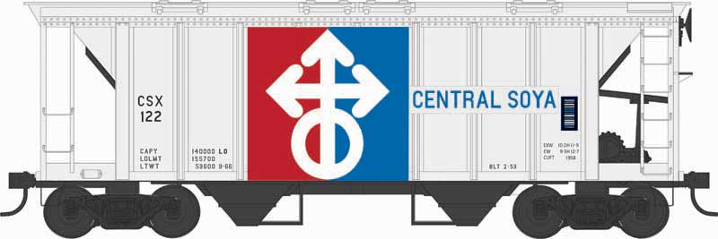 Bowser 43253 HO Scale H34 Covered Hopper Central Soya CSYX 122