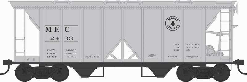 Bowser 43279 HO Scale H34 Covered Hopper Maine Central MEC 2441