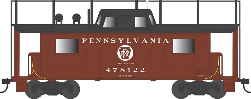 Bowser 43412 HO Scale PRR N8 Caboose Cabin w/Antenna Pennsylvania "Western Region" PRR 478122