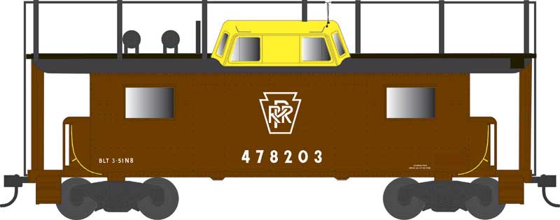 Bowser 43414 HO Scale PRR N8 Caboose Cabin w/Antenna Pennsylvania PRR 478203