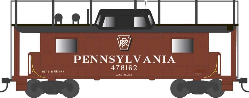 Bowser 43417 HO Scale PRR N8 Caboose Cabin w/Antenna Pennsylvania "Lake Region" PRR 478162