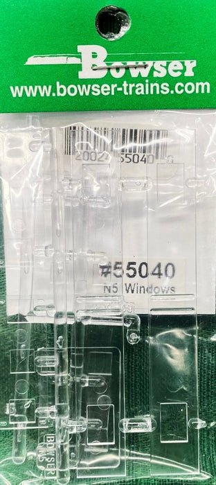 Bowser 55040 HO Scale Window Glass for N5 Caboose