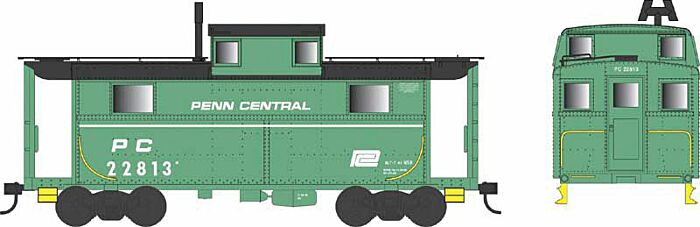 Bowser 6-41673 HO Scale N5 Caboose Penn Central White Stripe PC 22813