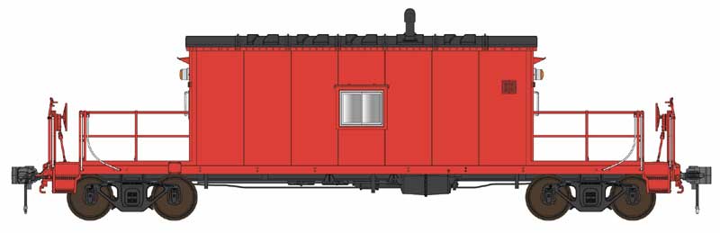 Bowser/English's 71037 HO Scale N9 Caboose Red with Flashing FRA Light - Unlettered