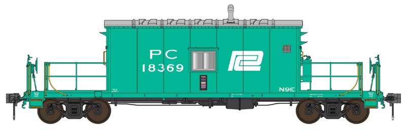 Bowser/English's HO Scale N9E Caboose with Flashing FRA Light Penn Central "Early" PC