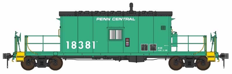 Bowser/English's HO Scale N9E Caboose with Flashing FRA Light Penn Central PC