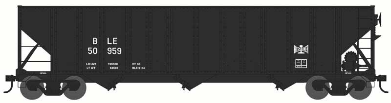 Bowser HO Scale 100 Ton 3 Bay Hopper Bessemer & Lake Erie B&LE