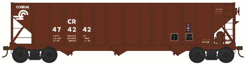 Bowser HO Scale 100 Ton 3 Bay Hopper Conrail CR