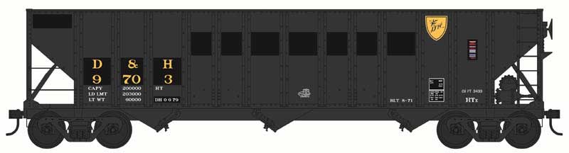 Bowser HO Scale 100 Ton 3 Bay Hopper Delaware & Hudson "ex-RDG" D&H