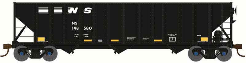 Bowser HO Scale 100 Ton 3 Bay Hopper Norfolk Southern H69 NS