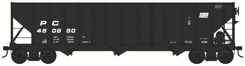 Bowser HO Scale 100 Ton 3 Bay Hopper Penn Central PC