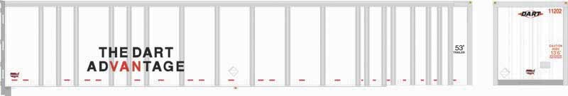 Bowser HO Scale 53' Highway Trailer Dart