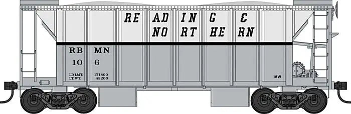 Bowser HO Scale 70-Ton 2-Bay Ballast Hopper Reading and Northern RBMN