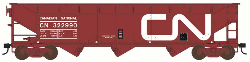 Bowser HO Scale 70 Ton Offset Hopper Canadian National CN