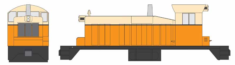 Bowser HO Scale EMD SW1 Ph. III Painted Orange & Cream Unlettered