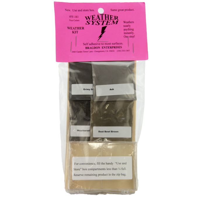Bragdon Enterprises 161 1/2oz Weathering Powder Set of 4 Ash, Grimy Grey, Dust Bowl Brown, Weathered Brown)