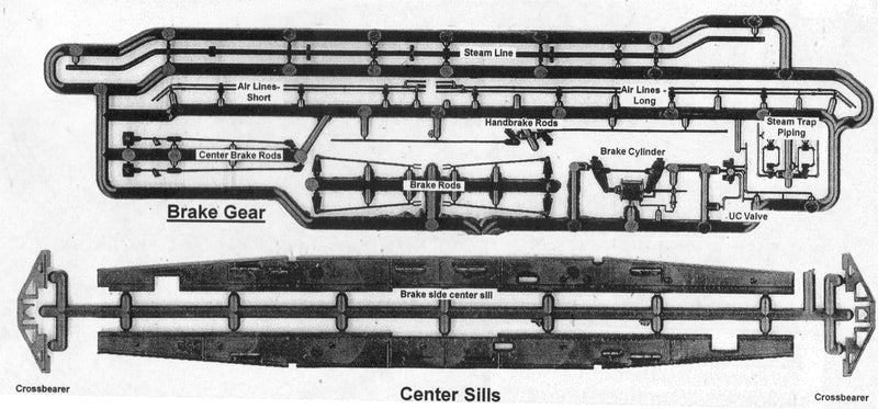 Branchline Trains 151003 HO Scale 80' Coach Center Sill with Brake Parts