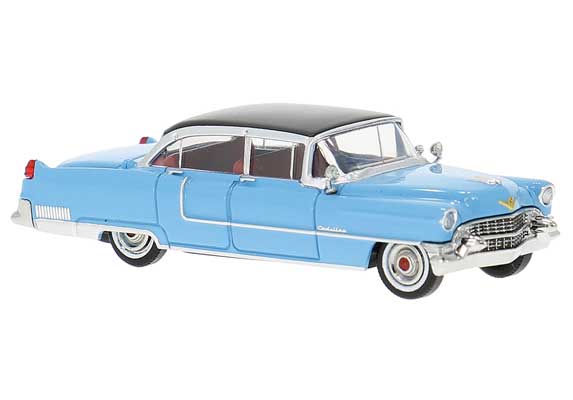 Brekina 18351 HO Scale (1:87) 1955 Cadillac - Blue & White