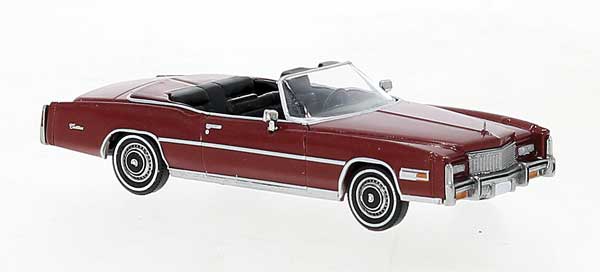 Brekina 19750 HO Scale 1975 Cadillac Eldorado Convertible - Red