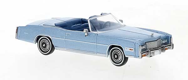 Brekina 19753 HO Scale 1975 Cadillac Eldorado Convertible - Metallic Blue