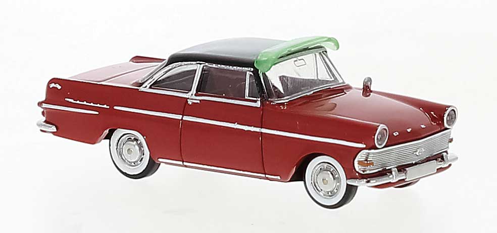 Brekina 20070 HO Scale 1960 Opel P II Coupe - Red and Black