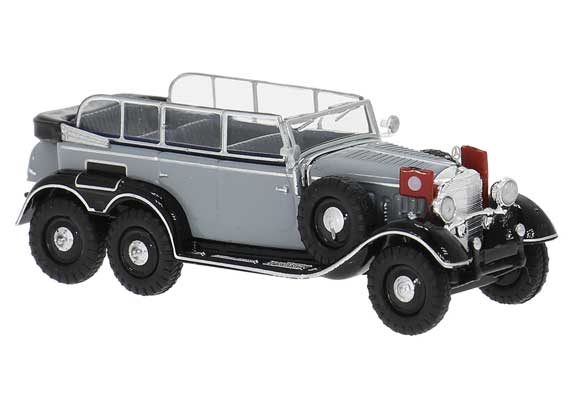 Brekina 21080 HO Scale (1:87) 1930s Mercedes-Benz G4 Convertible - Gray