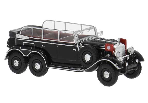 Brekina 21081 HO Scale (1:87) 1930s Mercedes-Benz G4 Convertible - Black