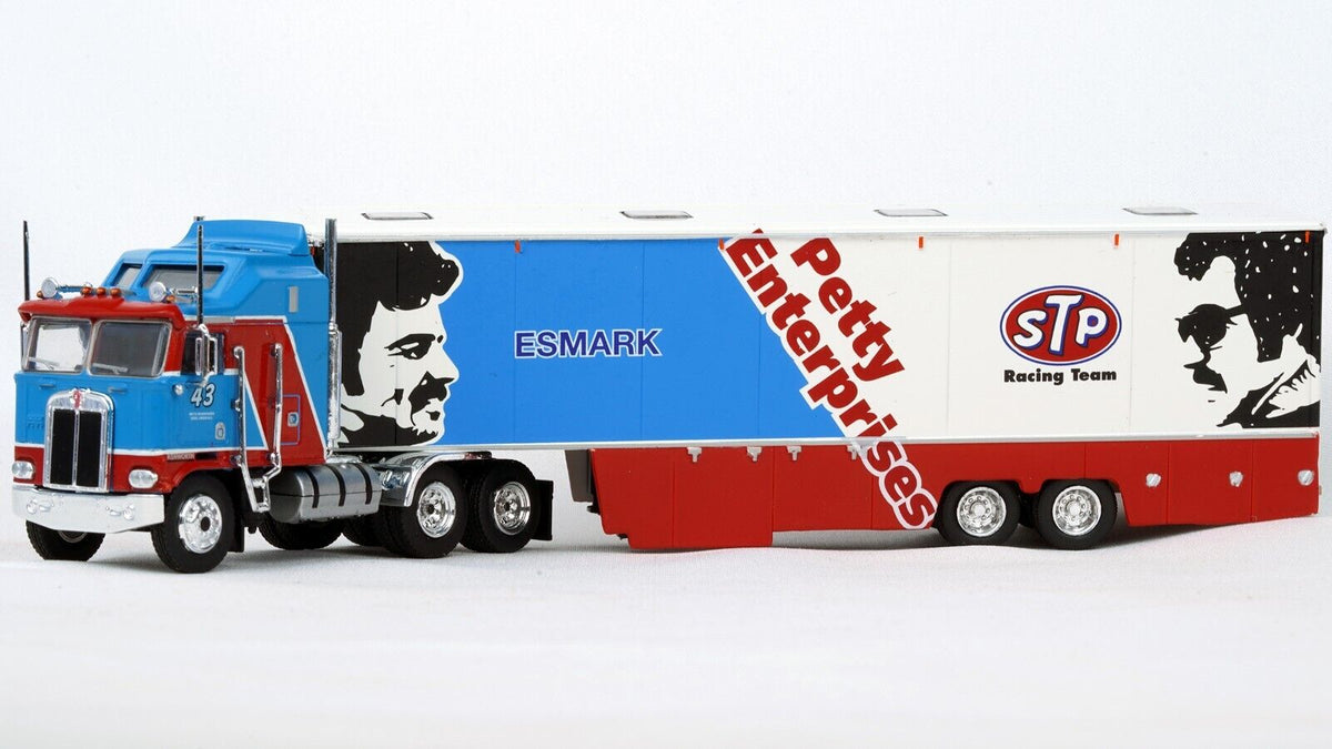 Brekina 85736 HO Scale Kenworth K100 with Race Trailer - Richard