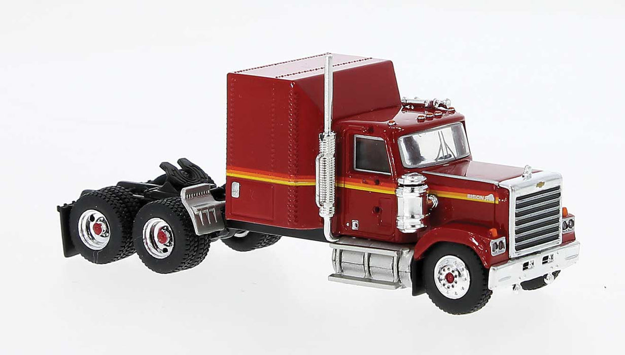 Brekina 85784 HO Scale Chevrolet Bison Tractor/Semi - Red and Yellow