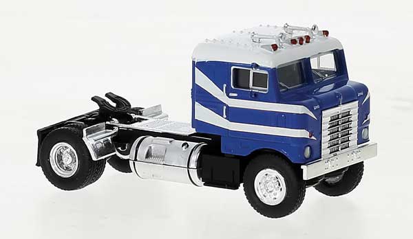 Brekina 85955 HO Scale 1950 Kenworth Bullnose Semi Tractor Cab - Blue and White