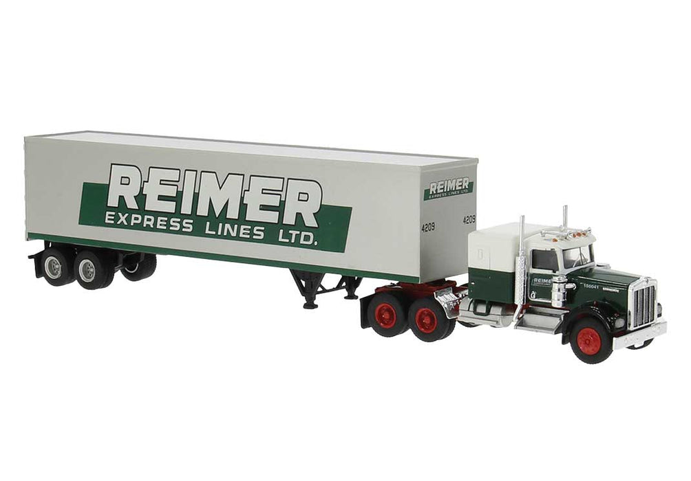 Brekina 86258 HO Scale Kenworth W900 with Trailer - Reimer