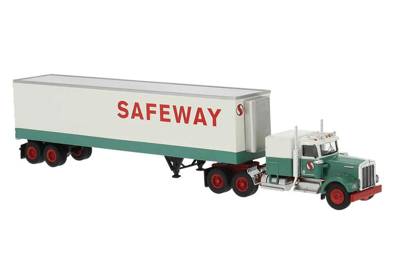 Brekina 86259 HO Scale Kenworth W900 with Trailer - Safeway