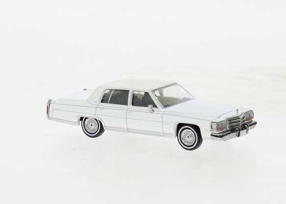 Brekina PCX 870449 HO Scale 1982 Cadillac Fleetwood Brougham Sedan - White