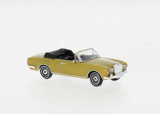 Brekina PCX 870514 HO Scale 1971 Rolls Royce Corniche Convertible - Gold