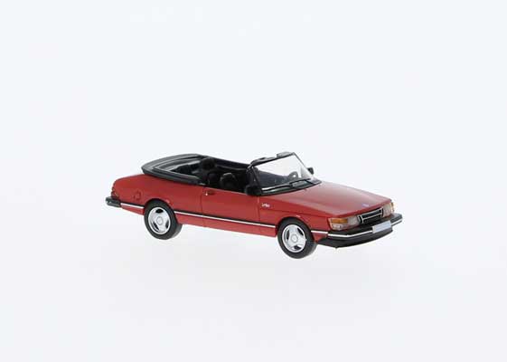 Brekina PCX 870669 HO Scale 1986 Saab 900 Convertible - Red