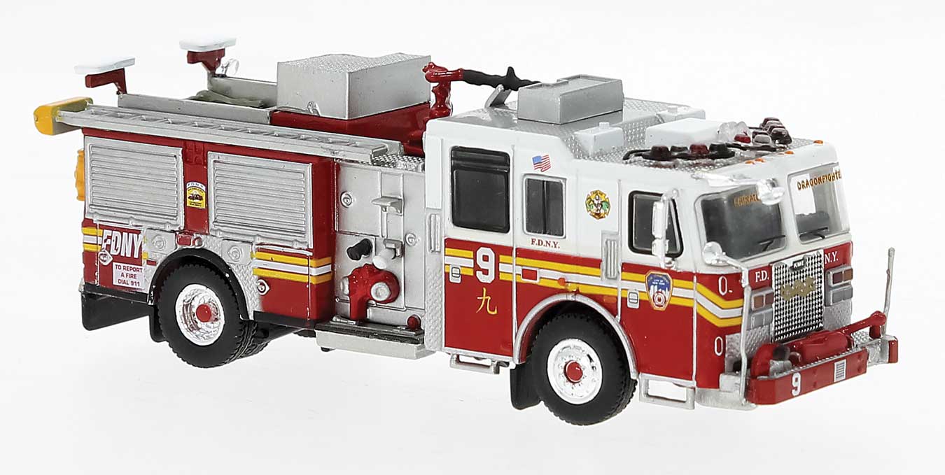 Brekina PCX 870685 HO Scale 2015 KME Severe Service Fire Truck NYFD #9 Manhattan Chinatown