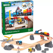 Brio 33210 Rail & Road Loading Wooden Train Set
