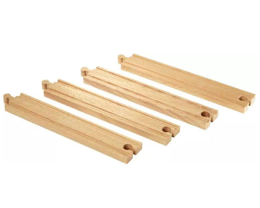 Brio 33341 Straight Wooden Train Track (4 Pack)
