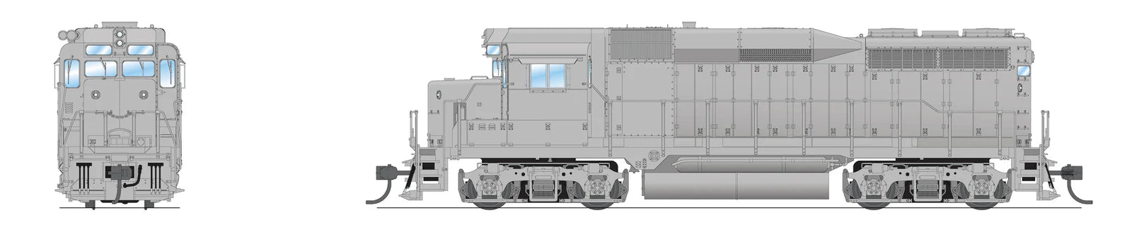Broadway Limited BLI 7583 HO Scale EMD GP30 Undecorated Paragon4 DCC