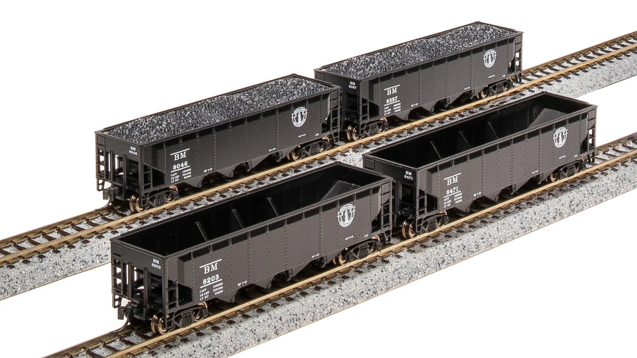 Broadway Limited Imports 7425 N Scale 70 Ton Hopper Boston & Maine B&M 4 Pack Set B