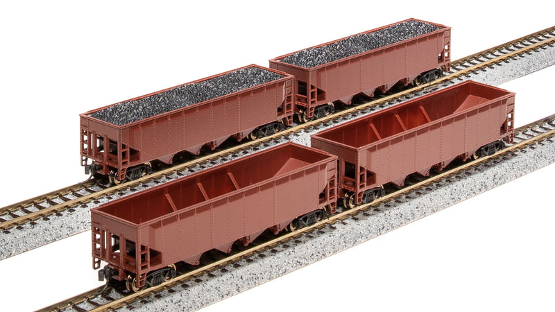 Broadway Limited Imports 7432 N Scale 70 Ton Hopper Painted Unlettered Boxcar Red 4 Pack