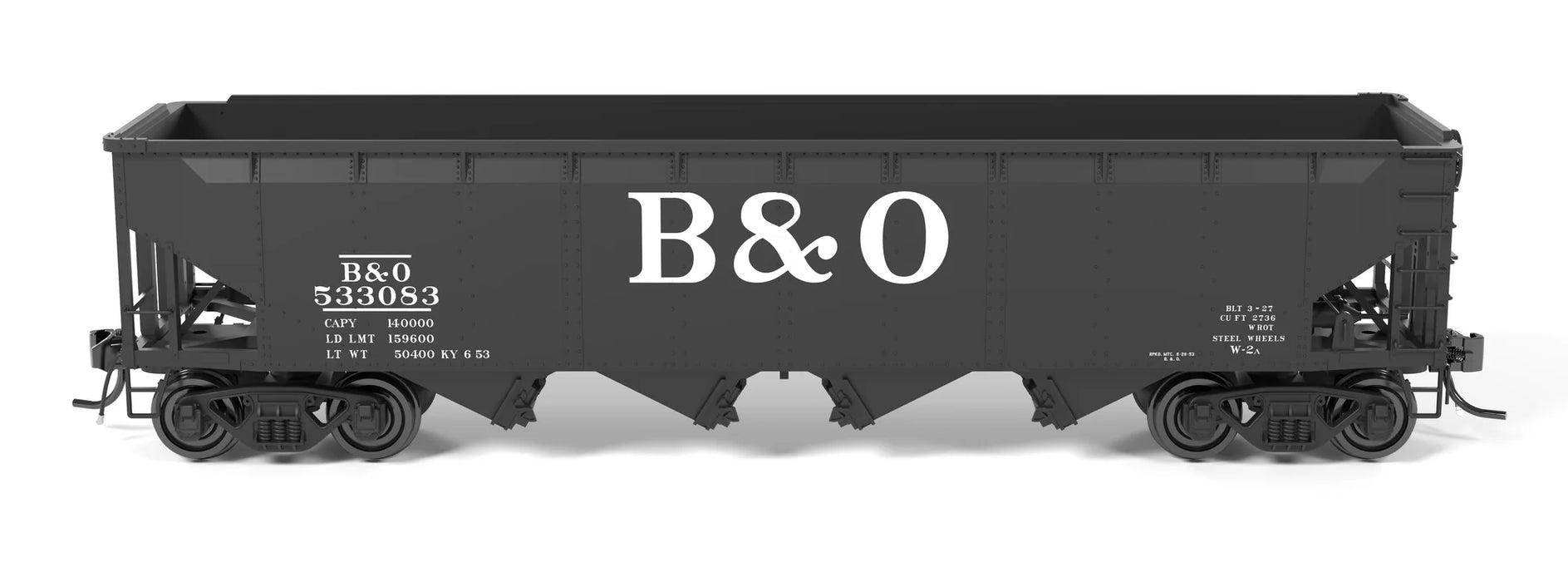 Broadway Limited Imports HO Scale ARA 70 Ton 4 Bay Hopper B&O W2b "Big B&O" Scheme 6 Pack